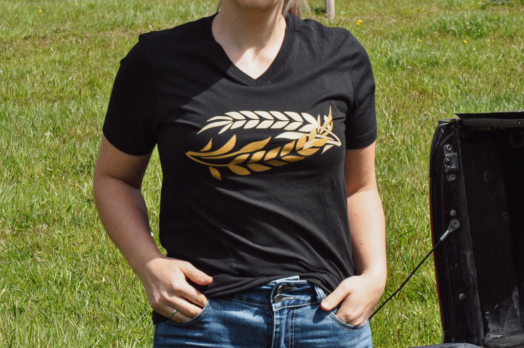 ALVA T-Shirt | V-Ausschnitt | Weizenähre